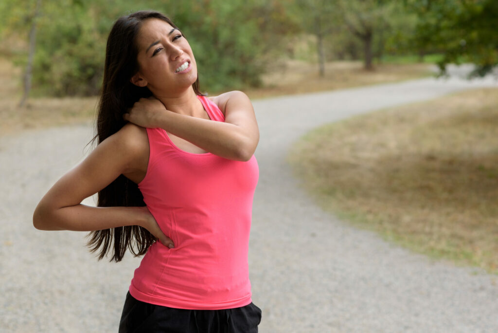 jogger with a neck and back injury