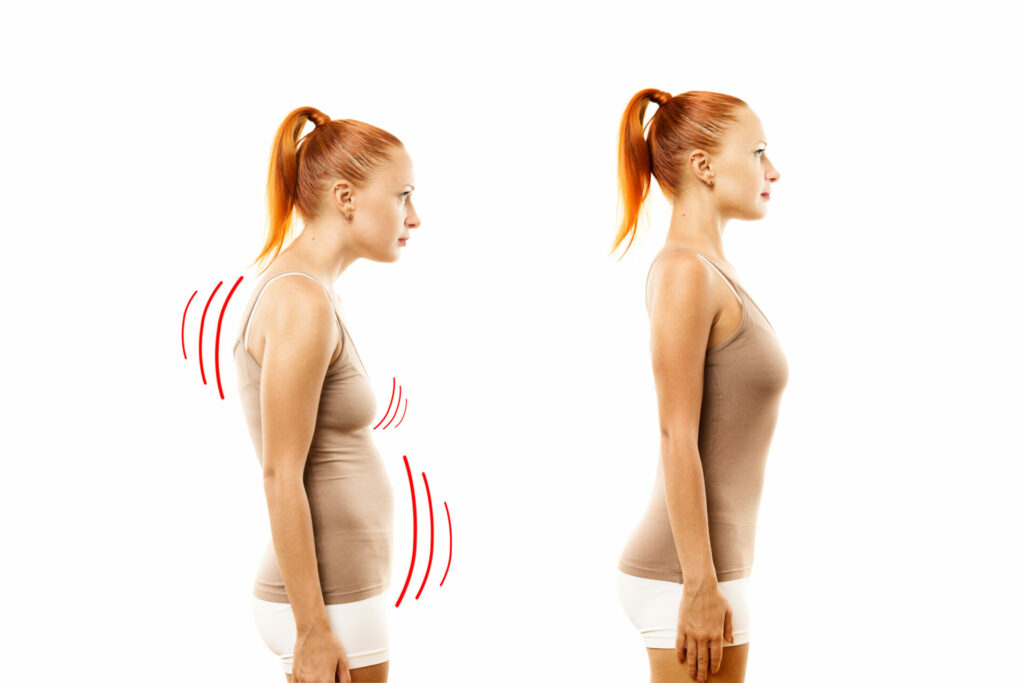 poor posture vs good posture