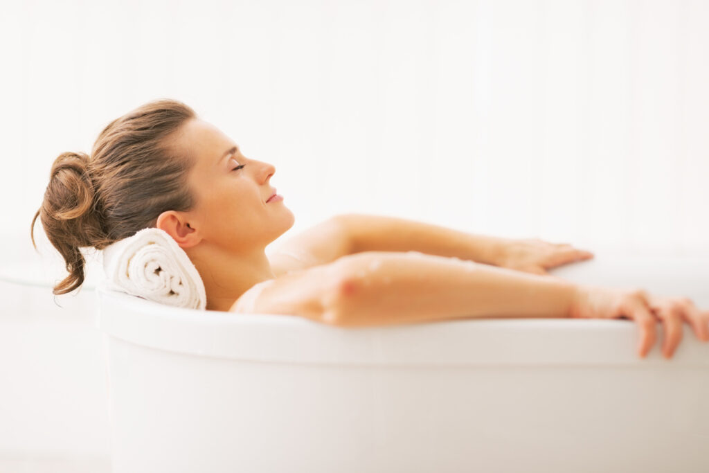 woman relaxing in a bath