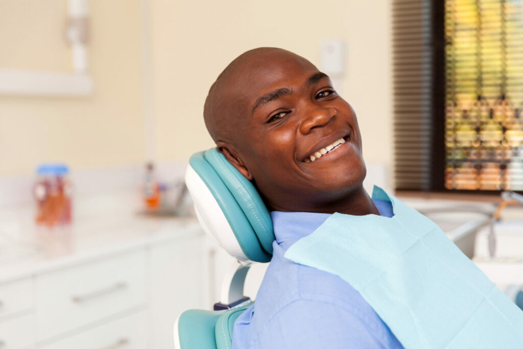 man visiting the dentist